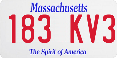 MA license plate 183KV3