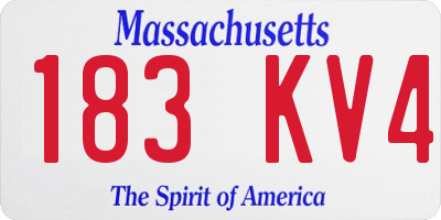 MA license plate 183KV4