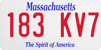 MA license plate 183KV7