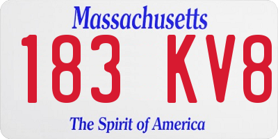 MA license plate 183KV8