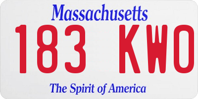 MA license plate 183KW0