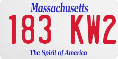 MA license plate 183KW2