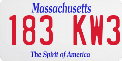MA license plate 183KW3