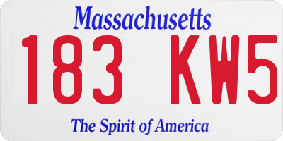 MA license plate 183KW5