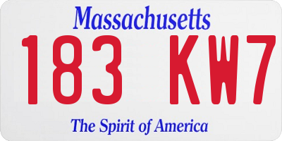 MA license plate 183KW7