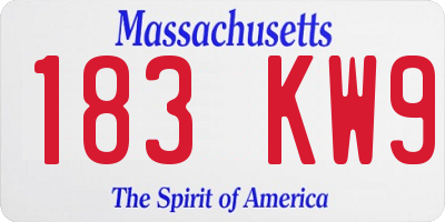 MA license plate 183KW9