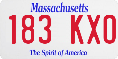 MA license plate 183KX0