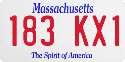 MA license plate 183KX1