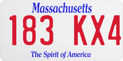 MA license plate 183KX4