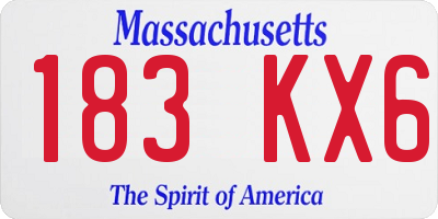 MA license plate 183KX6