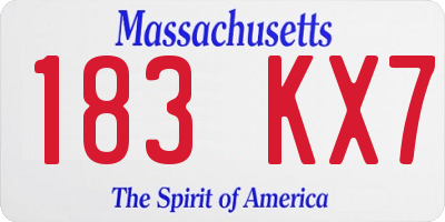 MA license plate 183KX7