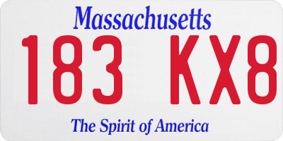 MA license plate 183KX8