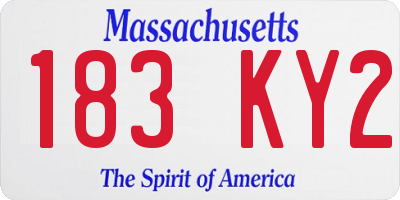 MA license plate 183KY2