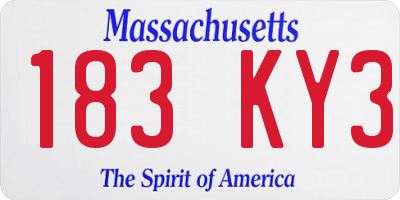 MA license plate 183KY3
