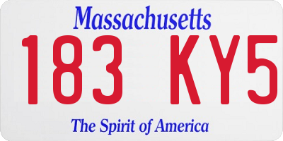 MA license plate 183KY5