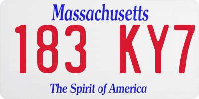 MA license plate 183KY7
