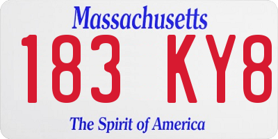MA license plate 183KY8