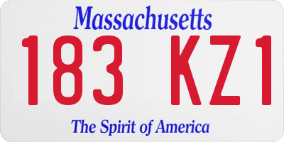 MA license plate 183KZ1