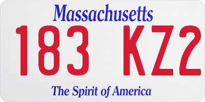 MA license plate 183KZ2
