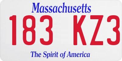 MA license plate 183KZ3