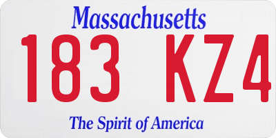 MA license plate 183KZ4