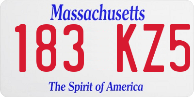MA license plate 183KZ5