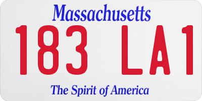MA license plate 183LA1