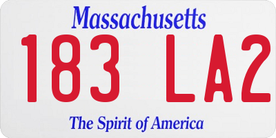 MA license plate 183LA2