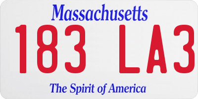 MA license plate 183LA3