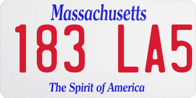 MA license plate 183LA5