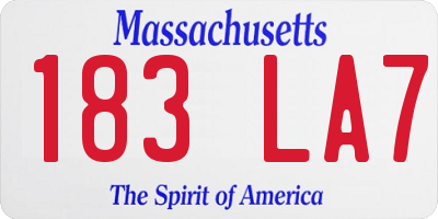 MA license plate 183LA7