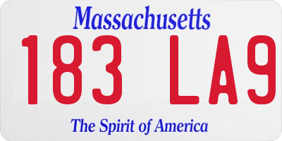 MA license plate 183LA9