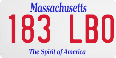 MA license plate 183LB0