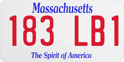MA license plate 183LB1