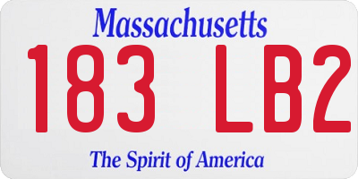 MA license plate 183LB2