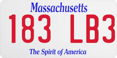 MA license plate 183LB3