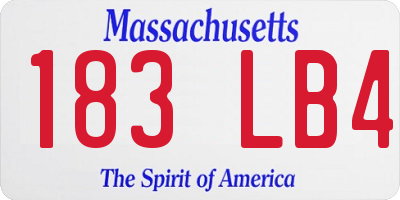 MA license plate 183LB4