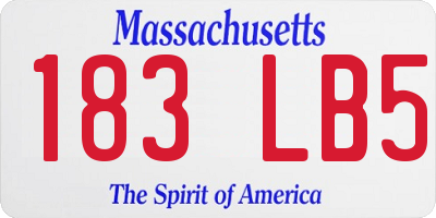 MA license plate 183LB5