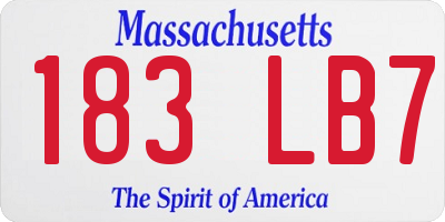 MA license plate 183LB7