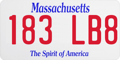 MA license plate 183LB8