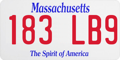 MA license plate 183LB9