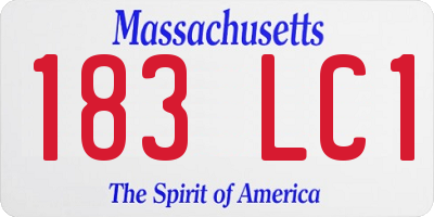 MA license plate 183LC1