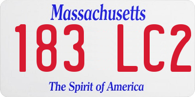 MA license plate 183LC2