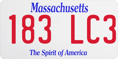 MA license plate 183LC3