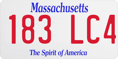 MA license plate 183LC4