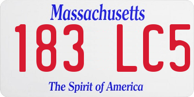 MA license plate 183LC5