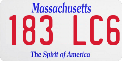 MA license plate 183LC6