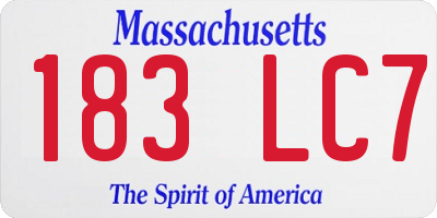 MA license plate 183LC7
