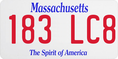 MA license plate 183LC8