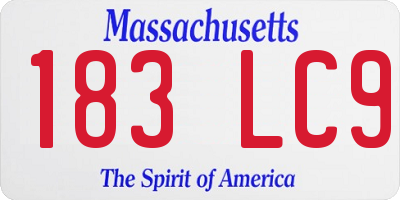 MA license plate 183LC9